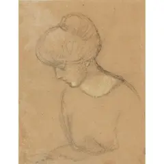 Louis Valtat, PORTRAIT OF MADAME SUSANNE VALTAT, THE ARTIST'S WIFE, charcoal heightened with chalk on paper