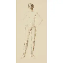 Dora Carrington, STANDING NUDE  (POSSIBLE PORTRAIT OF HENRIETTA BINGHAM), c. 1925, pen & ink on paper