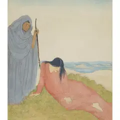 Derwent Lees, YOUTH AND OLD AGE, watercolour and pencil on paper