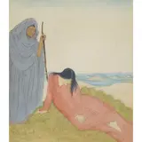 Derwent Lees, YOUTH AND OLD AGE, watercolour and pencil on paper