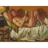 Duncan Grant, PAUL ROCHE READING, oil on board