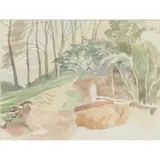 John Nash, WOODLAND, watercolour and pencil on paper