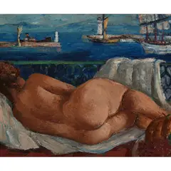 Harry Bloomfield, AU BALCON, ST TROPEZ, oil on canvas