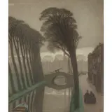 André François, BRIDGE OVER A CANAL, pencil and watercolour on paper