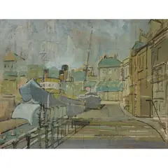Sylvia Gosse, DIEPPE, oil on canvas, squared for transfer