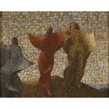 John Armstrong, GROUP OF FIGURES, 1945, tempera on hand-made paper laid on panel