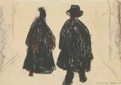 L. S. Lowry, THE MOURNERS, 1955, pastel on paper
