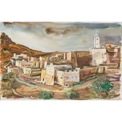 Luke Piper, NEAR TAFROUTE, MOROCCO, 2002, Indian ink, pastel, watercolour and gouache on hand-made Indian paper