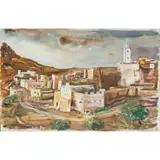 Luke Piper, NEAR TAFROUTE, MOROCCO, 2002, Indian ink, pastel, watercolour and gouache on hand-made Indian paper