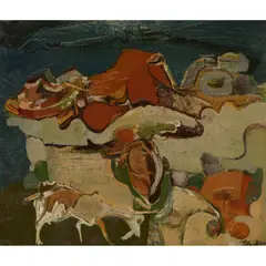 Robert Colquhoun, LANDSCAPE WITH GOAT, oil on canvas
