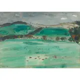 GREENFIELDS by William George Gillies, watercolour and pencil, sold Jan 2025