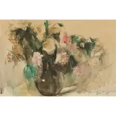 Jean Laudy, FLOWERS, watercolour on paper