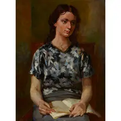 Piotr Alberti, PORTRAIT OF A LADY READING, c.1956, oil on canvas