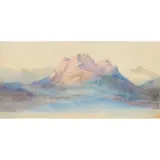 John Ruskin, MOUNT PILATUS FROM LAKE LUCERNE, watercolour and pencil with bodycolour on paper