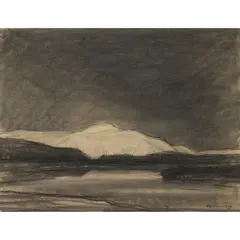 Sir David Young Cameron, DUMYAT, PERTHSHIRE, conté and charcoal on paper