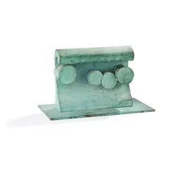CONSTRUCTION XVIII by Brian Willsher, verdigris bronze, sold Mar 2025