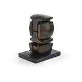 Paul Mount, LOGGING LADY, patinated bronze on slate base
