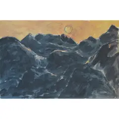 Sir Kyffin Williams, SUNSET OVER SNOWDONIA, colour lithograph, A/P