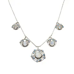 Jessie M. King, NECKLACE, CIRCA 1905, enamel, white metal chain