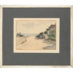 Ernest Archibald Taylor, COTTAGE BY THE SHORE, ARRAN, watercolour and charcoal