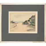 Ernest Archibald Taylor, COTTAGE BY THE SHORE, ARRAN, watercolour and charcoal