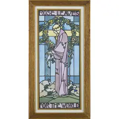Ernest Archibald Taylor, 'ROSE LEAVES FOR THE WORLD', watercolour with gold paint, framed