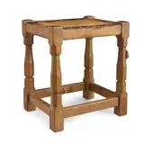 Robert 'Mouseman' Thompson, STOOL, 1950's, carved mouse signature