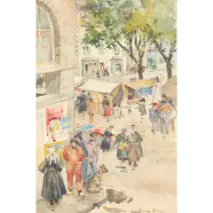 Anna Dixon, THE MARKET, CONCARNEAU, watercolour