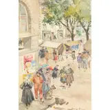 Anna Dixon, THE MARKET, CONCARNEAU, watercolour