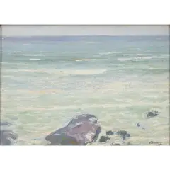 John Lavery, A ROUGH SEA, oil on canvas board