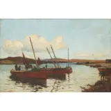 Robert Weir Allan, RETURN OF THE FISHING FLEET, oil on canvas