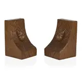 Robert 'Mouseman' Thompson, PAIR OF BOOKENDS, CIRCA 1950's/1960's, each with carved mouse signature (2)
