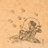 Jessie M. King, GIRL WITH A MANDOLIN, ink on vellum