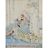 Jessie M. King, 'AND PISCES GIVES THE MYSTIC CALL', pen and ink, watercolour on vellum