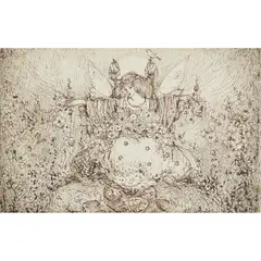 FAERIE QUEEN by Annie French, pen & ink, later framed 8cm x 13cm (frame 28.3cm x 31cm), sold Oct 2023