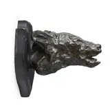 John Macallan Swan, HEAD OF A BEAR, bronze, mounted on an ebonised wood shield