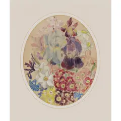 Katherine Cameron, PRIMULAS, NARCISSI AND IRISES, pencil and watercolour