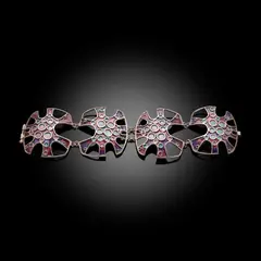 Norman Grant, 'MICROSCOPIC PLANT CROSS SECTION' SERIES BRACELET, EDINBURGH 1971, silver and enamel