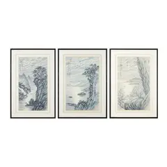 Weihong Tao, THREE INK PAINTINGS, 20TH-21ST CENTURY, ink and colour on paper, one inscribed with poem by Li Bai (701-762)