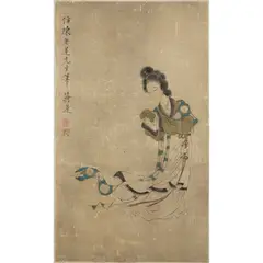 Lian Jiang, INK PAINTING DEPICTING A BEAUTY, QING DYNASTY, 19TH CENTURY, ink and colour on silk