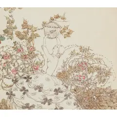 THE BIRDCAGE by Annie French, pen & ink and watercolour, sold Oct 2022