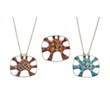 Norman Grant, 'MICROSCOPIC PLANT CROSS SECTION' SERIES PENDANT NECKLACE,  1973-4, silver and enamel, 4.5cm across