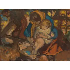 BATHTIME by Sir Frank Brangwyn, Oil on canvasboard, sold Jan 2023