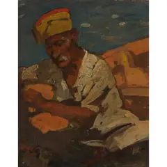 STUDY FOR 'THE BUCCANEERS,' 1891 by Sir Frank Brangwyn, oil on board, sold Jan 2023