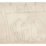 Ben Nicholson, PATMOS MONASTERY, FROM GREEK AND TURKISH FORMS, 1967, etching