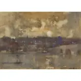 James Watterson Herald, A SCOTTISH TOWN BY NIGHT, watercolour