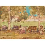 James Watterson Herald, CATTLE IN WOODLAND, watercolour