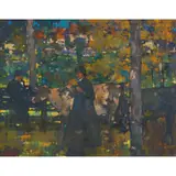 James Watterson Herald, HOME FROM PASTURE, pastel on blue-grey paper