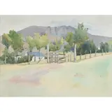IN THE SHADOW OF THE MOUNTAIN by Jessie M. King, Pencil and watercolour, sold Jan 2023