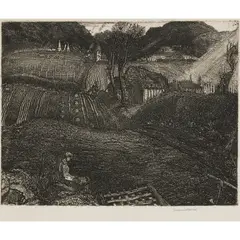THE VILLAGE, 1925 (TASSI 20) by Graham Sutherland, Etching, sold Jan 2023